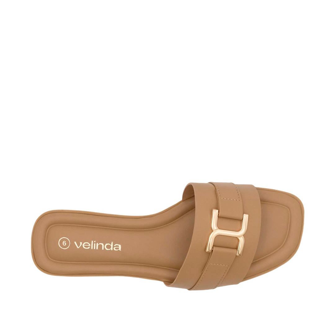 Sandalias flats Sandra para mujer color taupe