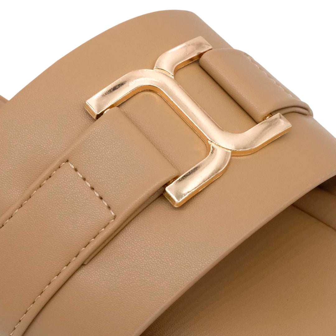 Sandalias flats Sandra para mujer color taupe