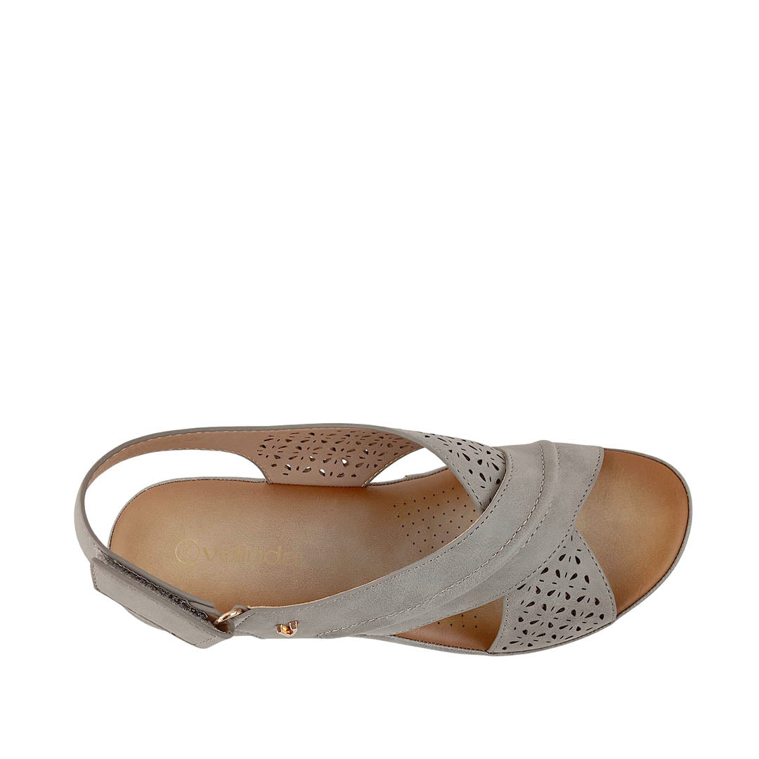 Sandalias de cuña Raquel para mujer color gris