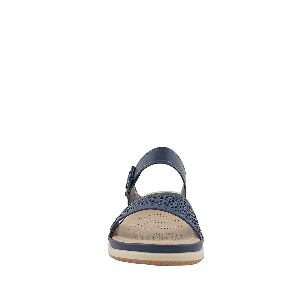 Sandalias flats Gladys para mujer color navy