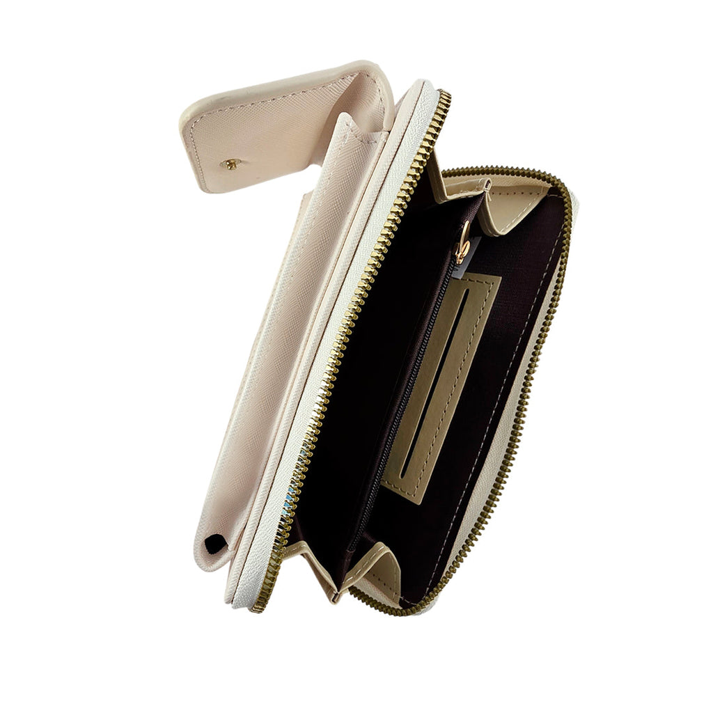 Billetera Kelly para mujer color hueso