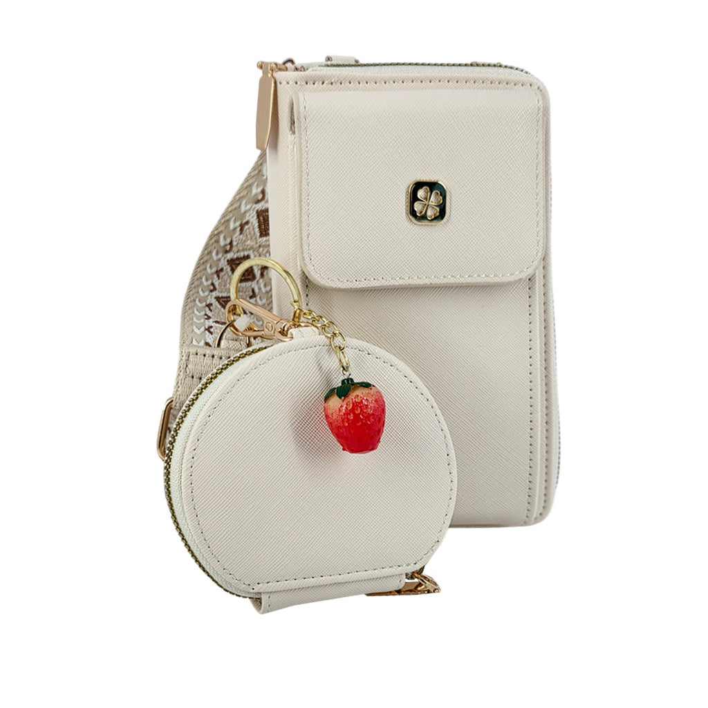 Billetera Kelly para mujer color hueso