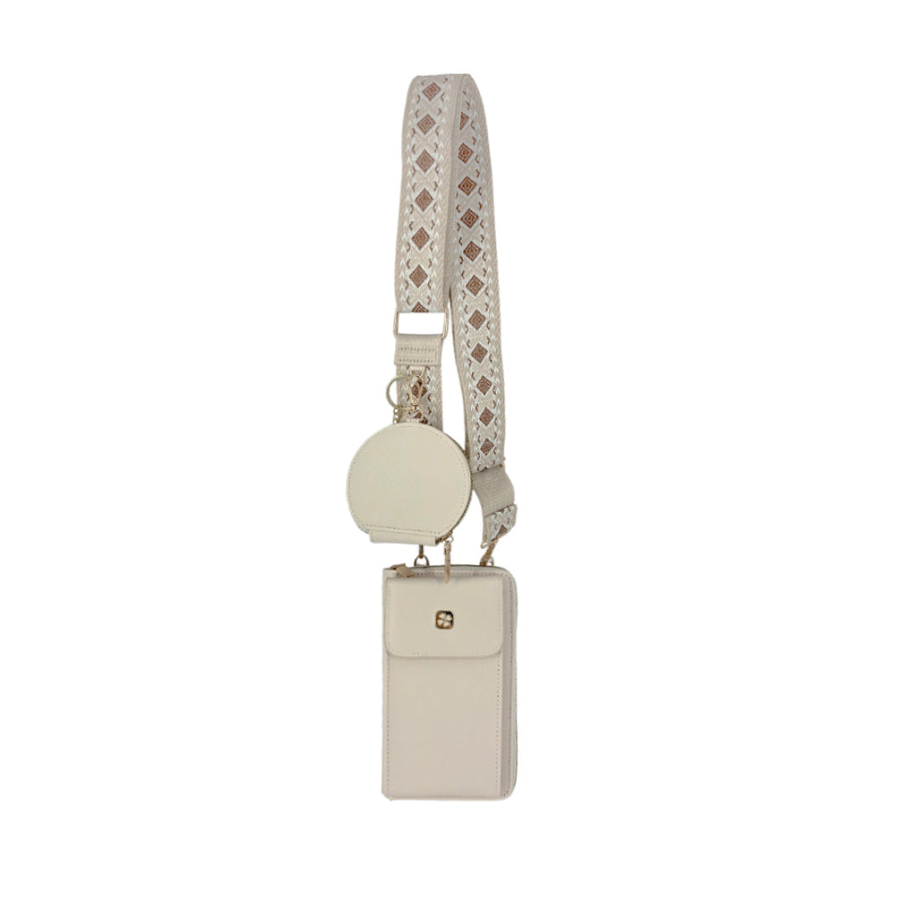 Billetera Kelly para mujer color hueso