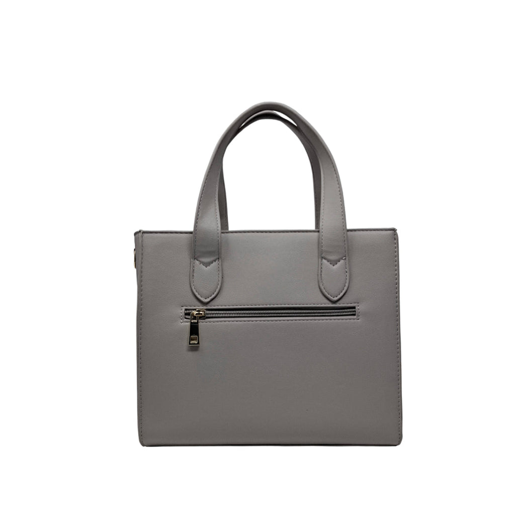 Cartera Satchel July para mujer color gris