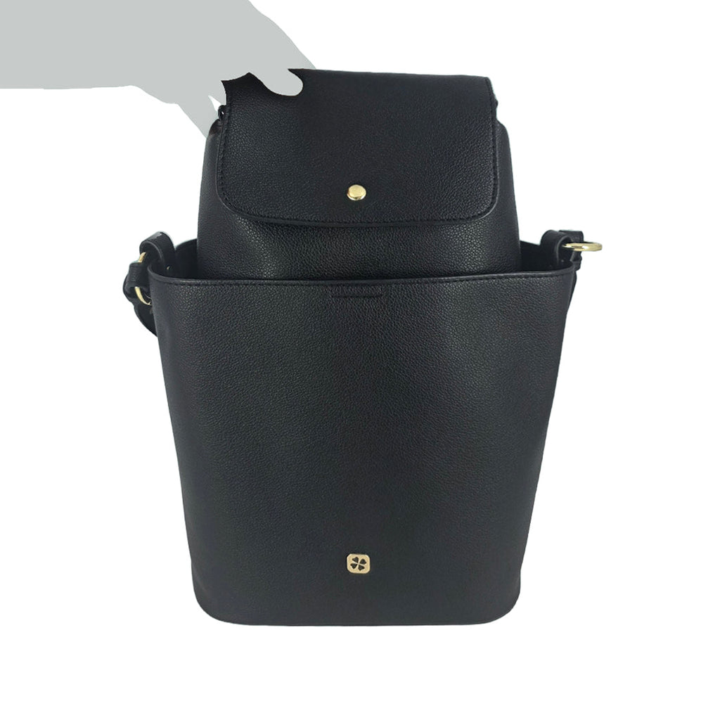 Cartera Satchel Louisse para mujer color negro