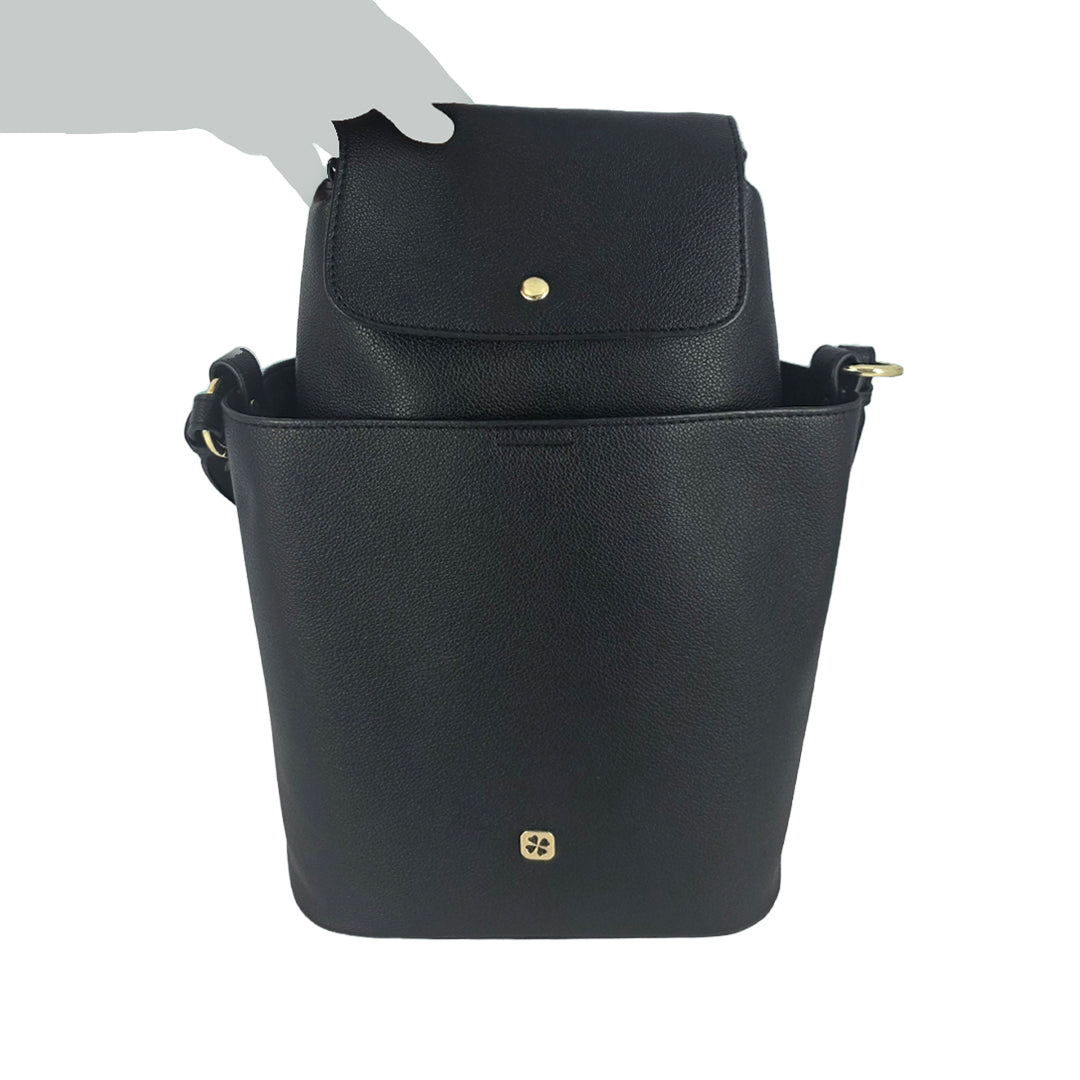 Cartera Satchel Louisse para mujer color negro