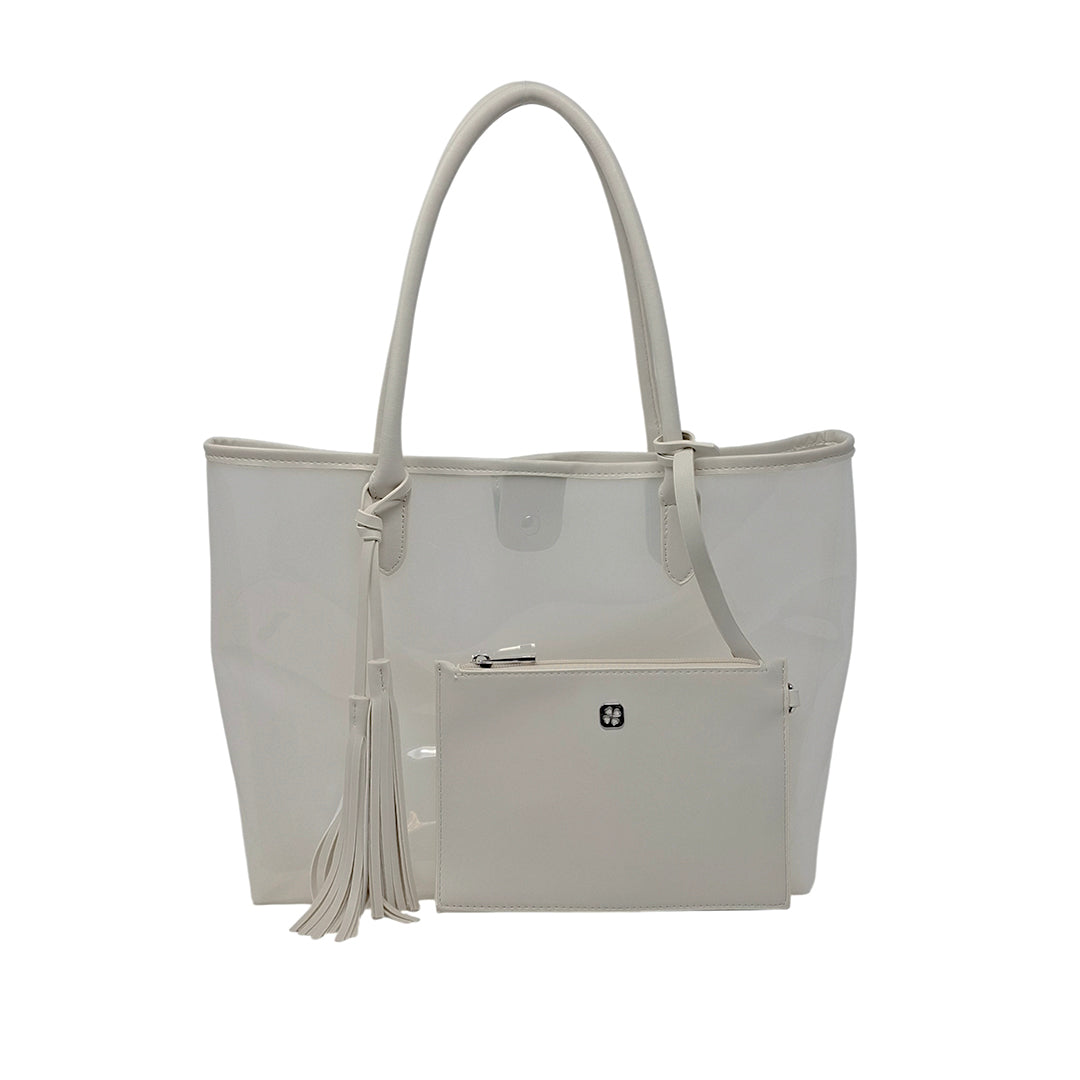 Cartera Tote Rosmira para mujer color hueso