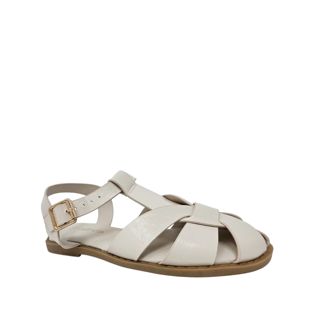 Sandalias Flats Yara para mujer color blanco