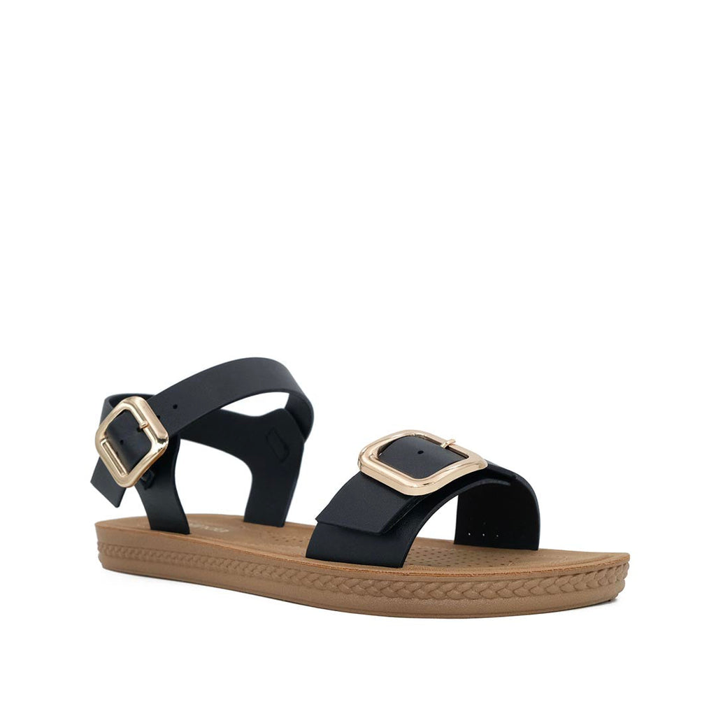Sandalias Flats Carmen para mujer color negro