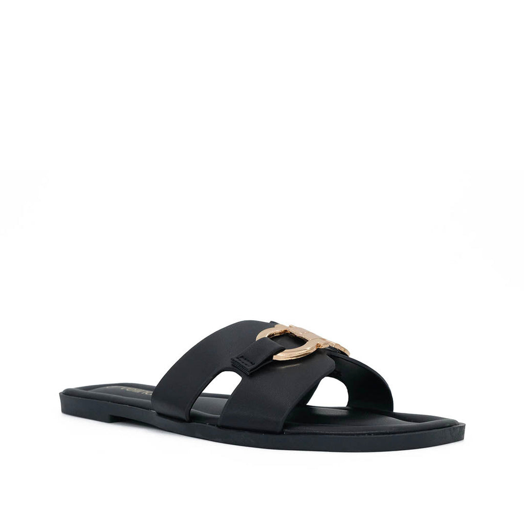 Sandalias Flats Amanda para mujer color negro
