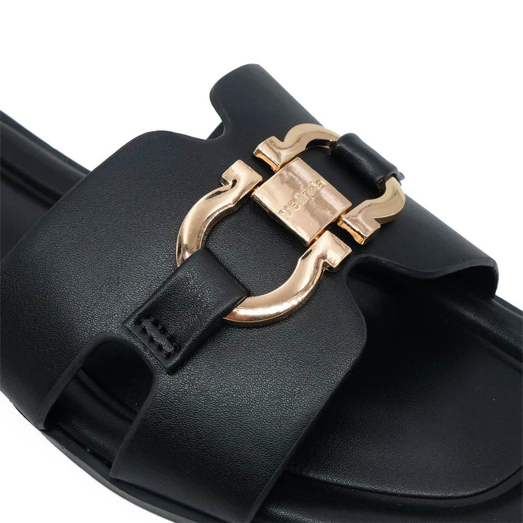 Sandalias Flats Amanda para mujer color negro