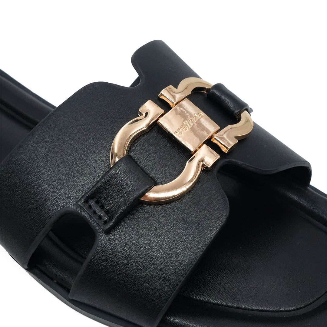 Sandalias Flats Amanda para mujer color negro