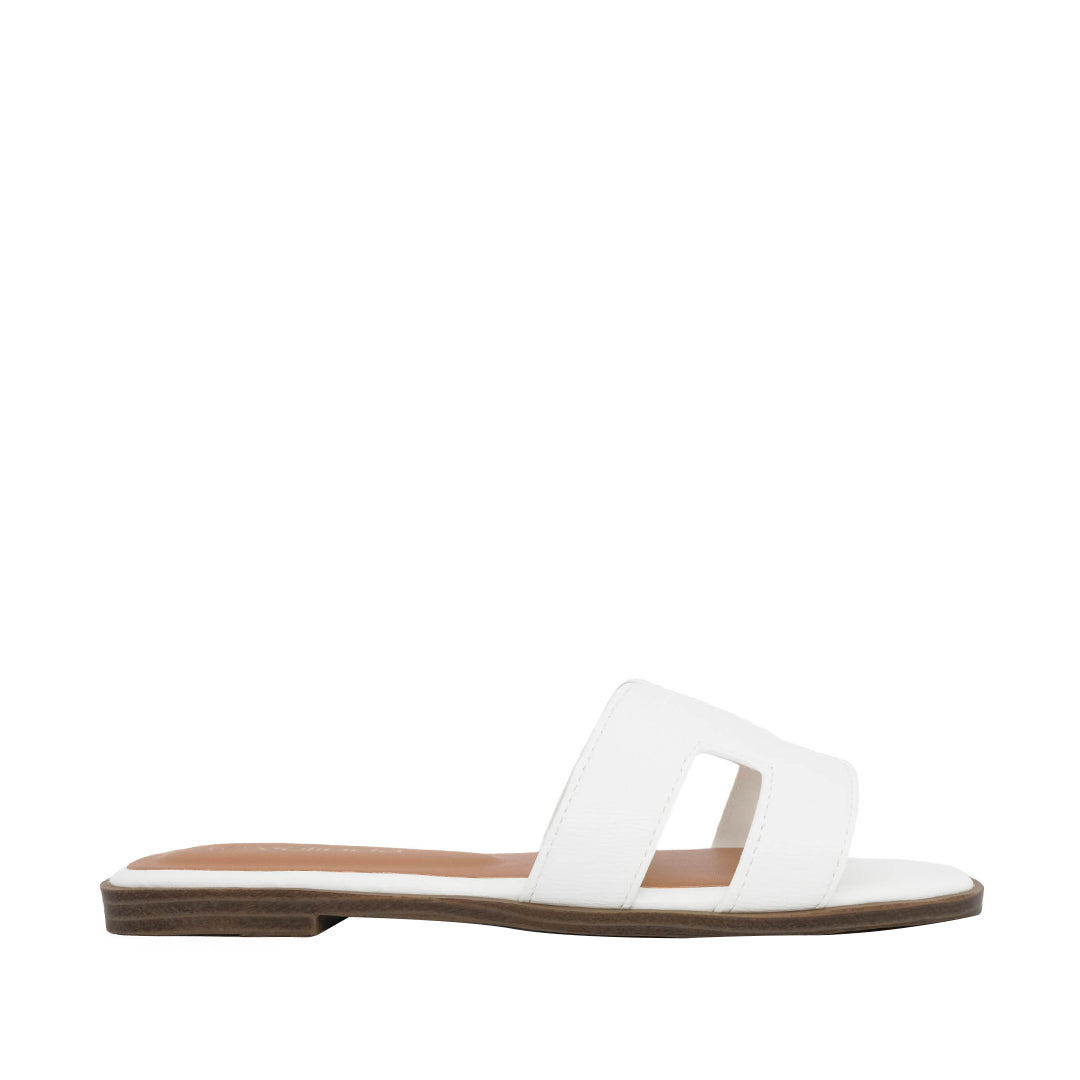 Sandalias Flats Lucia para mujer color blanco