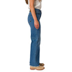 Jeans flare Stovepipe para mujer color indigo